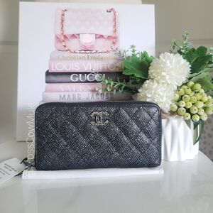 SOLD Authentic Pre-owned Chanel Quilted Zip Around Wallet